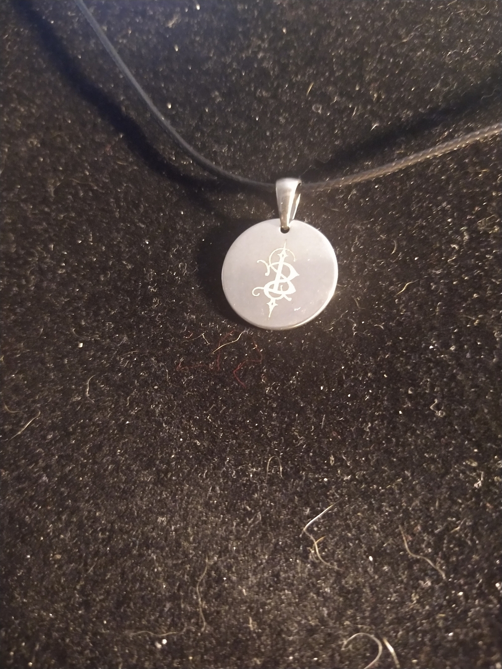 Skinny Puppy Logo Disc Pendant Necklace - Black Cord